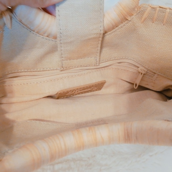 Fossil Vintage Canvas Wood Handle Summer Bag - Picture 6 of 7